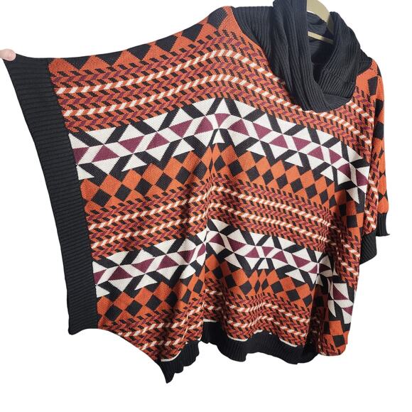 Anthropologie The Addison Story Oversized XS/S Southwestern Aztec Poncho Sweater - Picture 1 of 7